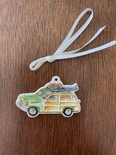 Longaberger SURF'S UP Pottery Tie-On Woody Beach Surf Board Basket Accessory NEW picture