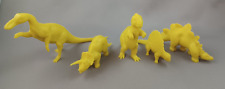 Marx Revised Vintage Dinosaur 1970s Yellow Plastic Prehistoric Playset Lot of 5 picture