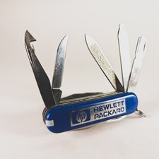 Victorinox Minichamp Swiss Army Knife Blue HEWLETT PACKARD Logo Removeable Pen picture