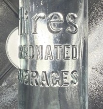 RARE ANTIQUE ORIGINAL HIRES ROOT BEER CROWN TOP BOTTLE  STRONG EMBOSSING picture