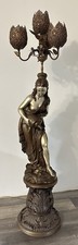 VTG ARP Figural Floor Lamp Hollywood Regency Goddess Statue 3 Light Ornate Shade picture