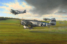Days of Thunder by Richard Taylor aviation art signed by a WW2 P-47 Fighter Ace picture