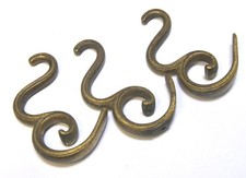 3 MATCHING VINTAGE BRASS GRAVITY HOOKS FOR CHANDELIER LIGHTING PARTS REPURPOSE picture