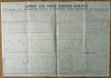 LNER RAIL POSTER GENERAL STRIKE TIMETABLE EAST COAST MAIN LINE SUBURBAN UP 1926 picture