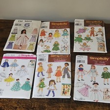 Vintage Lot Of 6 Doll Clothing Patterns Simplicity Butterrick Uncut  picture