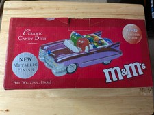 Vintage M&M's Metallic Pink/Silver Trim Galerie Ceramic Cadillac Car Candy Dish picture