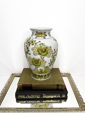 Vintage Gold Imari Vase, Floral Print, Chinoiserie, Grand Millennial picture