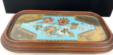 Fine Antique Victorian Beaded Silk Tea Serving Tray Caddy 1850-1880 picture
