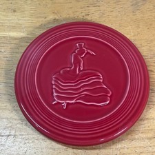 Vtg Homer Laughlin Fiesta Scarlet Red Dancing Lady Trivet 6