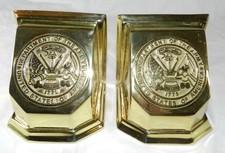 Vintage 1995 Virginia Metal Crafters Pair of Brass Bookends - Dept. of the Army  picture