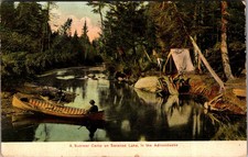1908 A Summer Camp on Saranac Lake Adirondacks NY Vintage Postcard picture