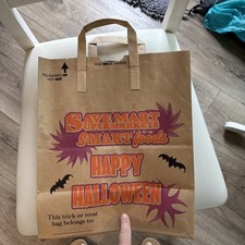 Vintage 1980-90’s Halloween Trick or Treat Paper Bag Pumpkin Interstate Bag Co picture