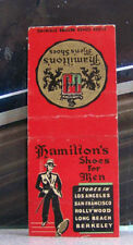   Rare Vintage Matchbook M2 California Los Angeles Berkeley Hamilton's Shoes Men picture