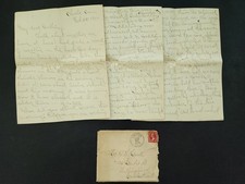 1899 antique LETTER waltham ma ANTHONY HULL guys drink gall whiskey arrest dead picture