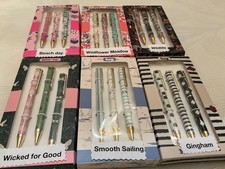 Lug 3pk Pen sets NIB Blk Ink 6 Patterns to choose from (boxes are damaged) picture