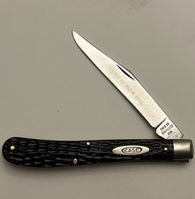 Case XX Stainless Usa 61048  Redbone  1971 Etched Blade Slim Line Trapper NICE picture