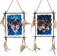 Remorelt Wolf Eagle Bear Dream Catcher Bedroom Wall Decor, Christmas Home picture