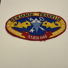USS Benjamin Franklin SSBN-640 US Navy Submarine Embroidered Patch Vintage picture