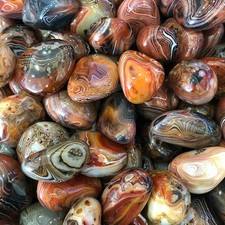 Natural Agate Sardonyx Banded Crystal Polished Stone Carnelian Collection 4-5CM picture
