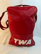 Vintage TWA Trans World Airlines Red Flight Travel Bag Shoulder Bag picture