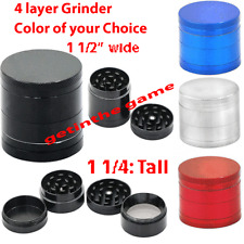 Herb Grinder Spice Herbal 4 Piece Metal Chromium Alloy Smoke Crusher Tobacco  picture
