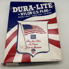 VINTAGE DURA-LITE 95% NYLON U.S. FLAG 3 X 5 DETTRA FLAGS PRODUCTS ORIG BOX picture
