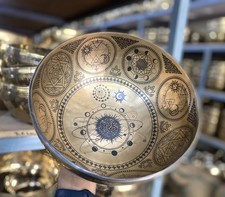 10 Inch Full Moon Phase Carving - Sound Healing Singing Bowl - Yoga, Mindfulness picture