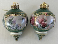 Bradford Editions Heirloom Christmas Ornaments Jeweled Hummingbirds Lot 2 picture