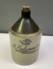 Vintage M Salzman Brown and Grey Stoneware Jug picture