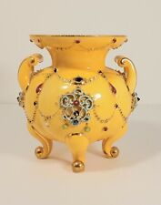 Yellow Ceramic Footed  Vase **Imperfect** picture