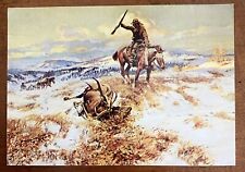 VINTAGE Postcard, CHARLES MARION RUSSELL, Cowboy Art, Old Western, Hunting UNP. picture