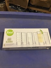 NEW Food Network Set of 6 Spirits Shot Glasses Clear All Unique Patterns picture