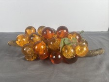 Vintage MCM Amber & Orange Lucite Acrylic Grape Cluster Decor picture