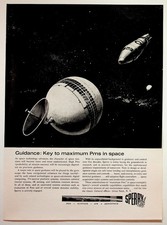 Sperry Vintage Magazine Ad 1960 Spacecraft Black White Aerospace Technology picture