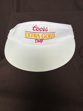 Vintage Coors Extra Gold Draft Visor - DEADSTOCK 80s 90s Beer Promo Hat NOS picture