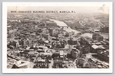 RPPC Manila Philippines Aerial View of War-Damaged Business District WWII A14318 picture