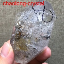 140g Natural 75mm Herkimer Diamond Enhydro healing Crystal Gem&moving water drop picture
