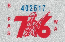 1976 WASHINGTON Vinyl Sticker Decal -CAR/Passenger License Plate Reg.TAB TAG-New picture