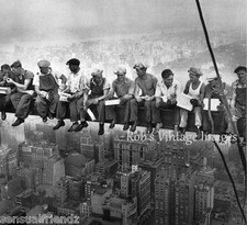 Vintage New York City photo Skyscraper Contruction Skyline Scene Street print picture