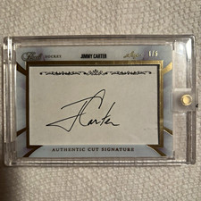 Leaf 2017-18 Pearl Hockey Jimmy Carter Cut Signature Auto Card #CS-JC1 1/5 picture