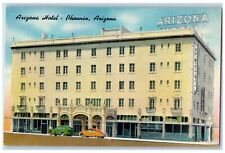 Phoenix Arizona AZ Postcard Arizona Hotel Building Exterior c1940's Vintage Cars picture