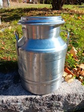 Vintage John Wood Co Milk Can 12 Qt Stainless Steel S-6-A Concord NH Superior St picture