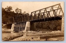 K2/ Nisbet Pennsylvania RPPC Postcard c1910 New P&E Railroad Bridge 2of3 206 picture