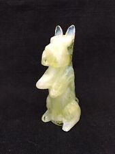Boyd’s Art Glass’s Scotty Dog Figurine, Mac #20 Vaseline/White Slag UV Reactive picture