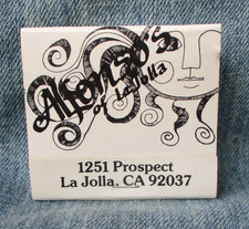ALFONSO'S OF LA JOLLA CALIFORNIA Vintage Matchbook JNS-5 picture