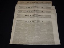 1841 THE MADISONIAN NEWSPAPERS LOT OF 5 - WASHINGTON CITY - NP 3877L picture
