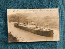 RPPC First Passenger Ship Cristobal Going Through The Panama Canal Posted c1910 picture