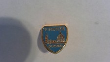 Firenze Duomo Cathedral Lapel Pin Florence Italy Souvenir Blue Enamel Shield picture
