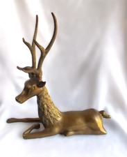 Vintage Large Brass Reclining Deer/Buck 13