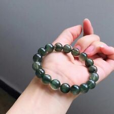 11mm Natural Green Rutilated Quartz Crystal Round Bead Bracelet Certificate AAAA picture